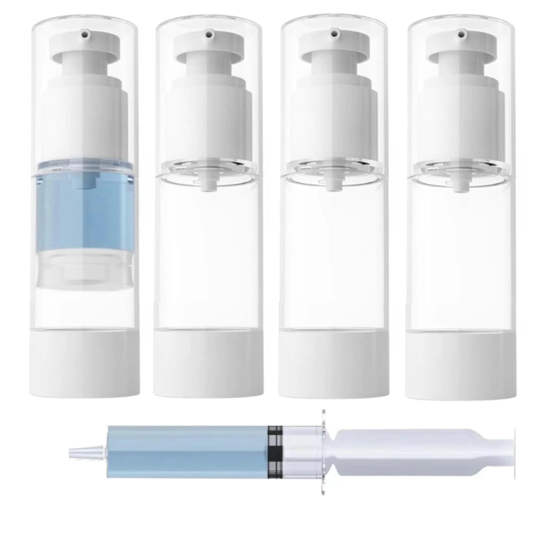 1oz/30ml Travel Bottle TSA Approved Travel ContainersTravel Toiletry Bottles Mini Makeup BottleReusable Transparent Sealed Skin Care Products Travel Airless Pump Bottle【1oz/30ml-(Pack of 4)】