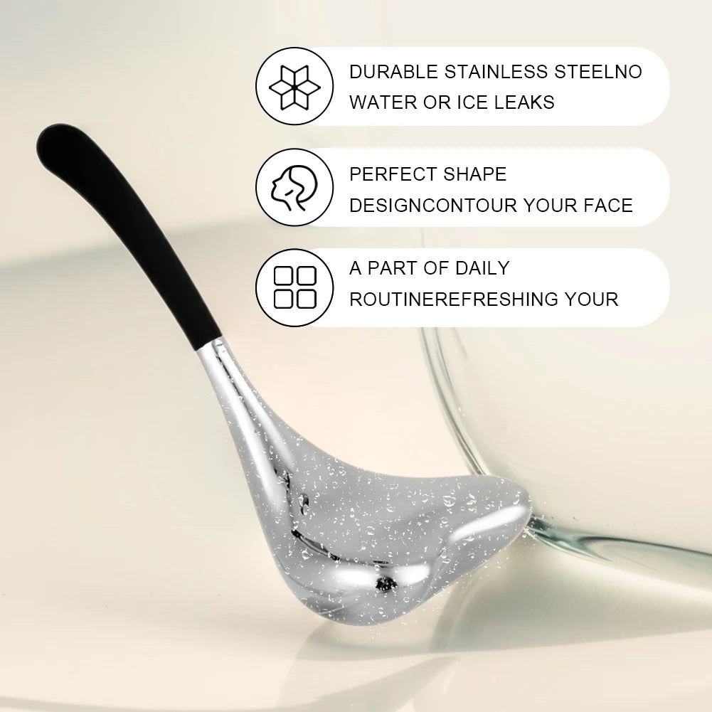 Stainless Steel Ice Facial Roller for face puffiness skincare