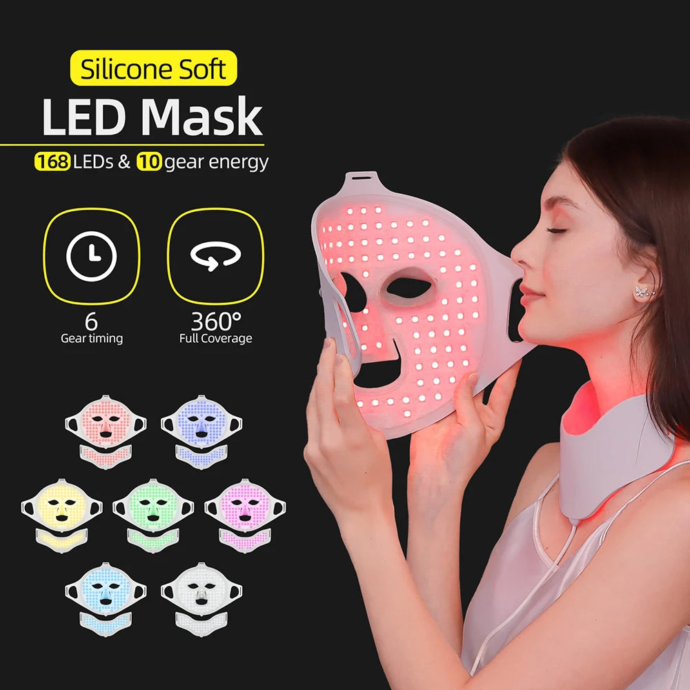 LED Red Blue Light Therapy Face Mask skincare