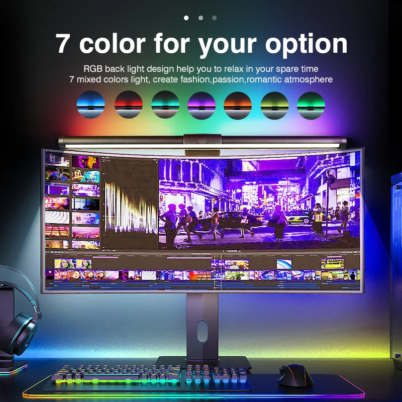 RGB LED monitor light bar USB desk lamp
