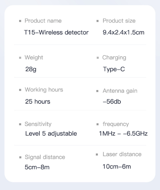 Wireless Signal Detector & Camera Anti-Theft Device