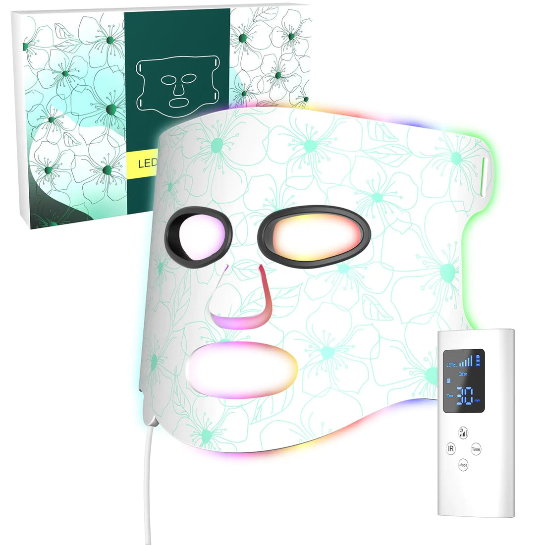 Red Light Therapy for face 7 Colors LED Face Mask Light Therapy Blue Light Therapy for Acne Infrared Light 850nm Led Mask Skincare Tool