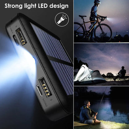 20000mAh Mini Solar Portable Power Bank for iPhone &amp; Samsung