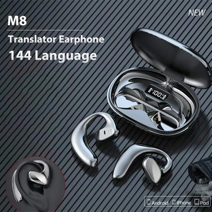 M6 Bluetooth Smart Translator Earbuds for 144 Languages