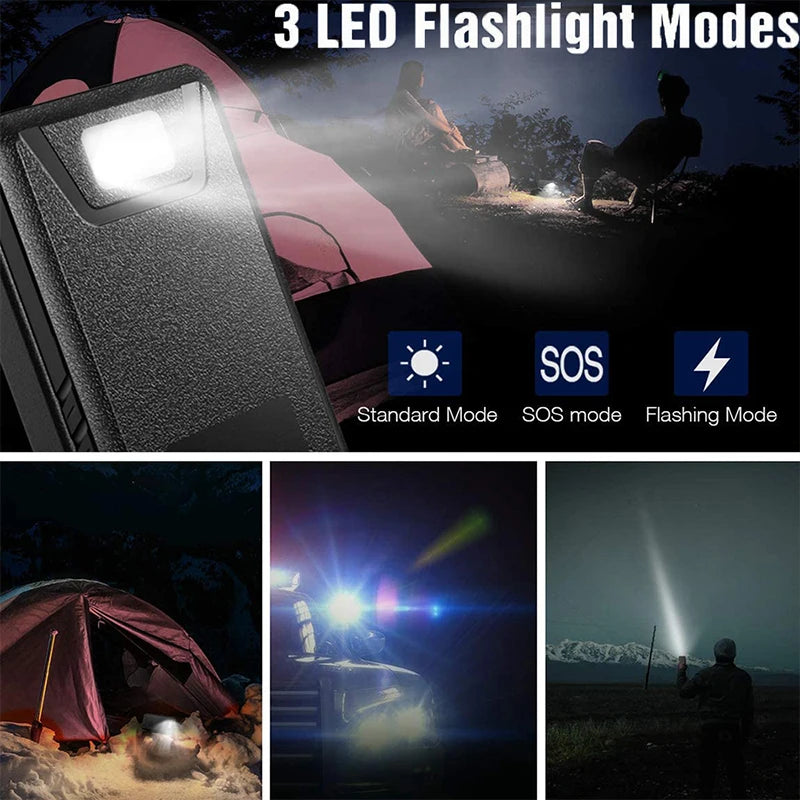 Solar Power Bank 20000mAh 4 solar panels LED camping