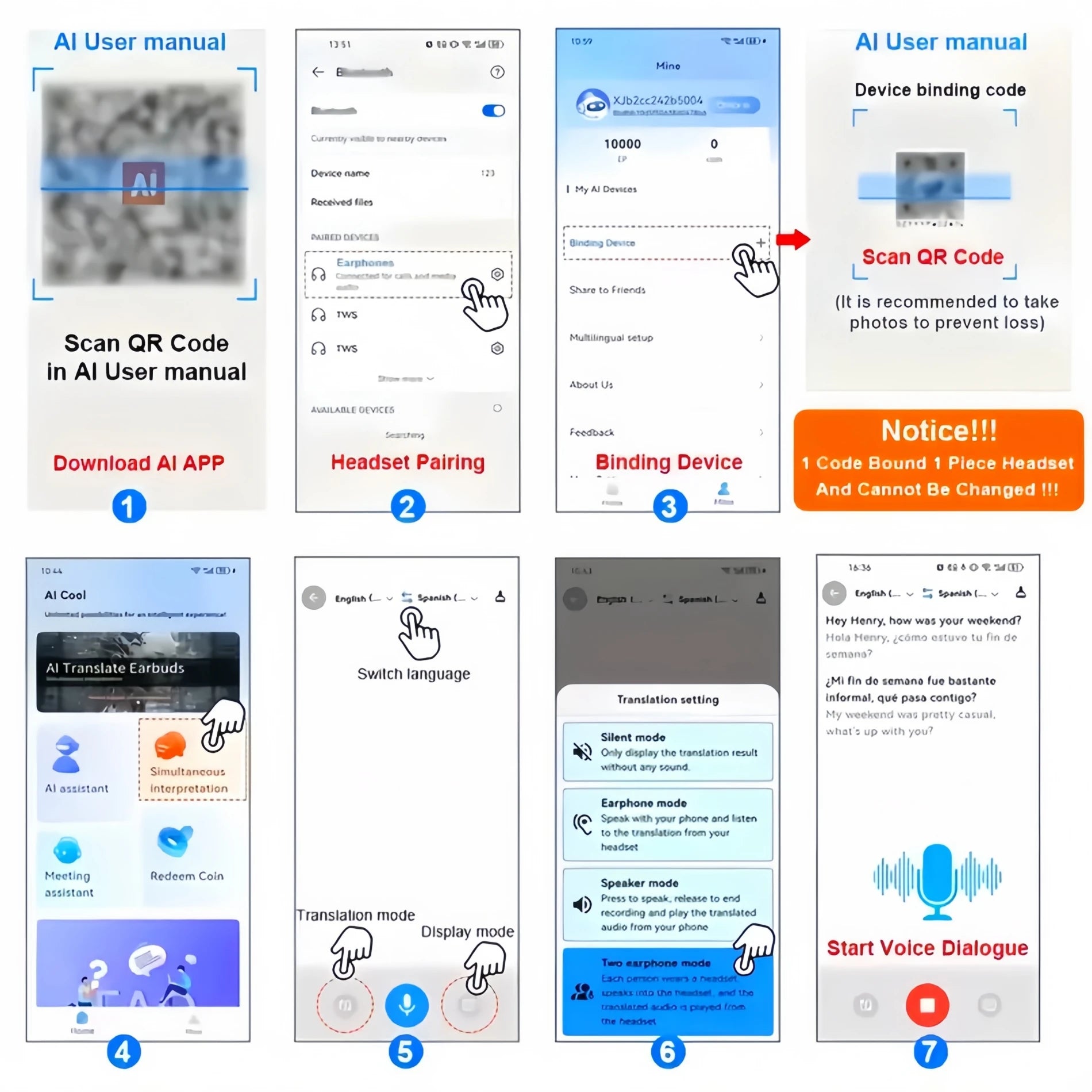 AI Translation Earbuds 144 Languages