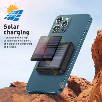 20000mAh Mini Solar Portable Power Bank for iPhone &amp; Samsung