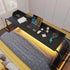 HWB Over Bed Desk with Auto-Sensor LED LightsOver Bed Table with Wheels Adjustable Height with Charging StationBeside TableRolling Tray Table for Laptop and Writing for Living RoomBlack