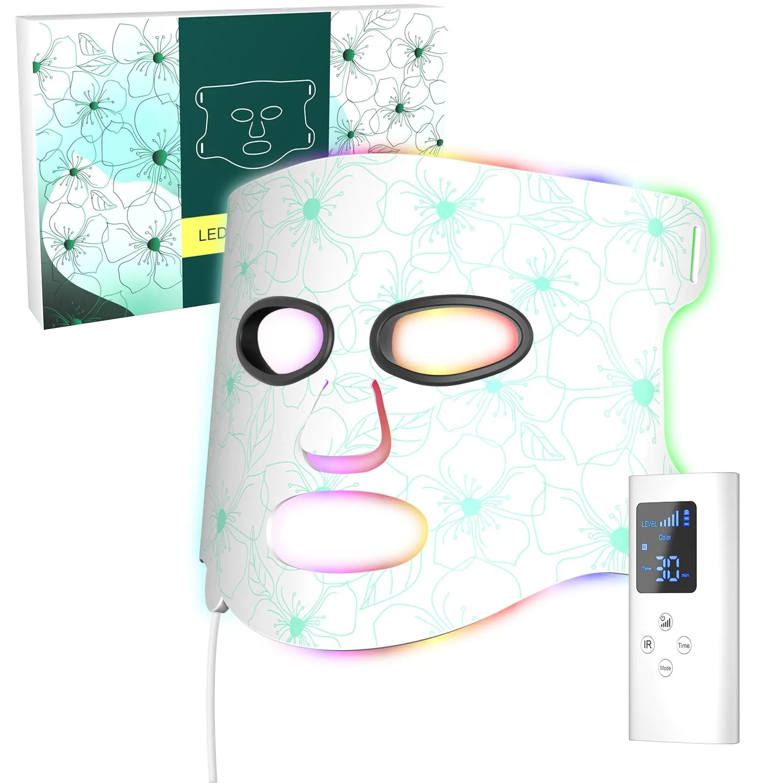 Red Light Therapy for face 7 Colors LED Face Mask Light Therapy Blue Light Therapy for Acne Infrared Light 850nm Led Mask Skincare Tool