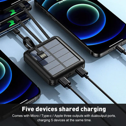20000mAh Mini Solar Portable Power Bank for iPhone &amp; Samsung